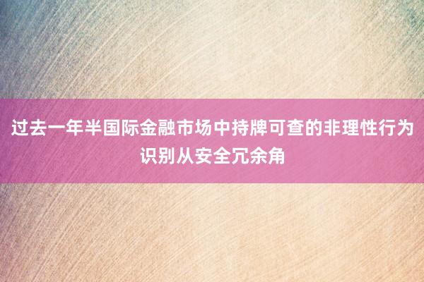 过去一年半国际金融市场中持牌可查的非理性行为识别从安全冗余角