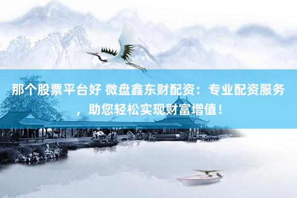 那个股票平台好 微盘鑫东财配资：专业配资服务，助您轻松实现财富增值！