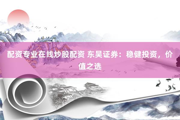 配资专业在线炒股配资 东吴证券：稳健投资，价值之选