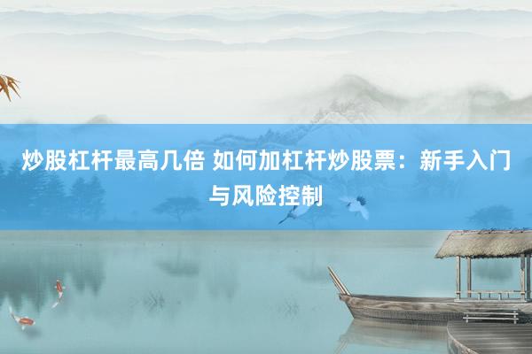 炒股杠杆最高几倍 如何加杠杆炒股票：新手入门与风险控制