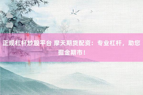 正规杠杆炒股平台 摩天期货配资：专业杠杆，助您掘金期市！